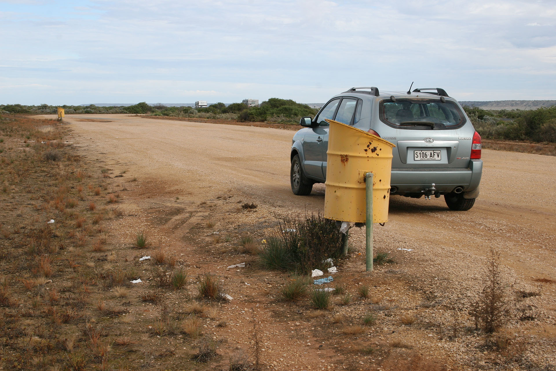 Western Australian rest area; the bins are bright yellow now.