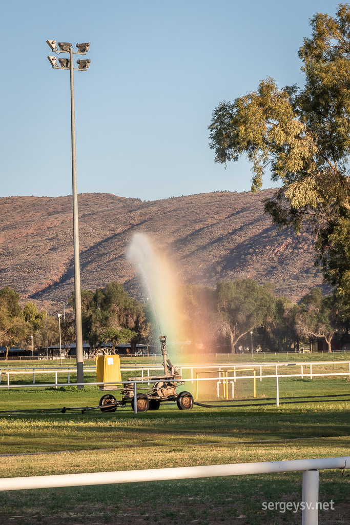 A rainbow! A pretty rainbow!