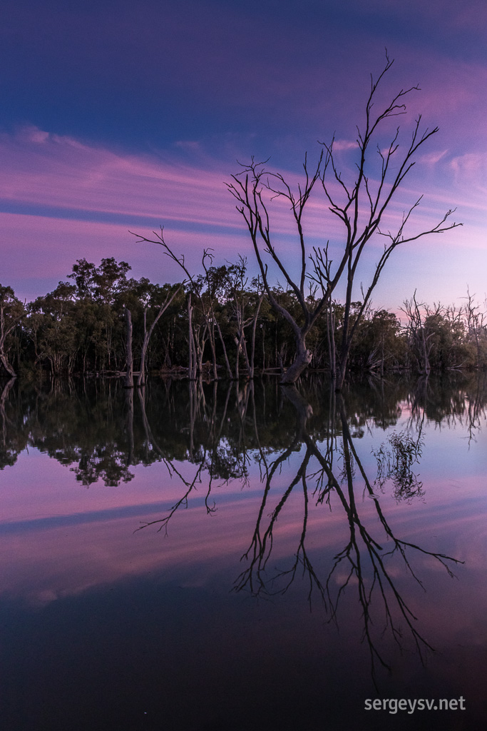 At dusk.