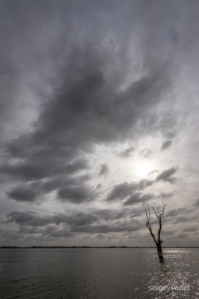 The afternoon's still cloudy.