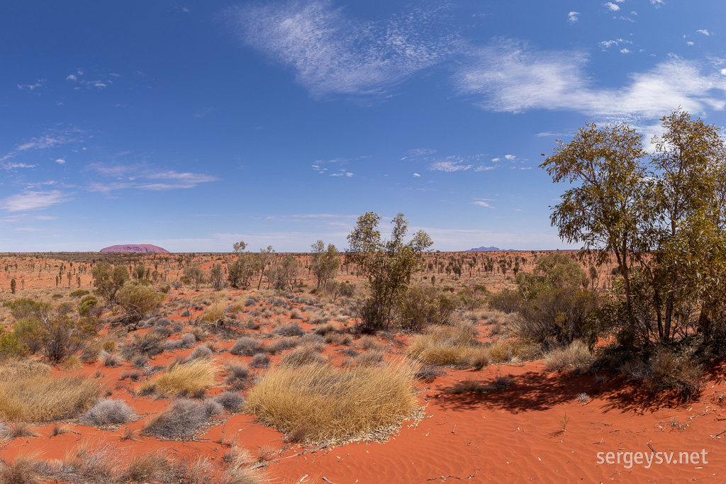 A little panorama with both Uluru and Kata Tjuta in one frame.
