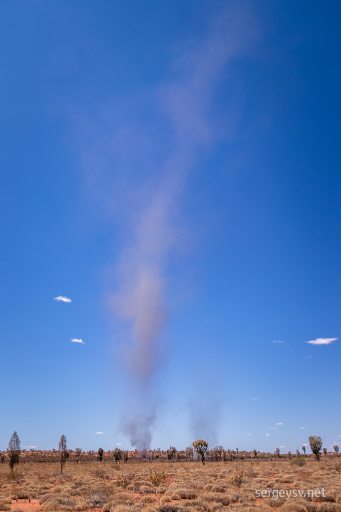 A dust devil on my way to the airport.