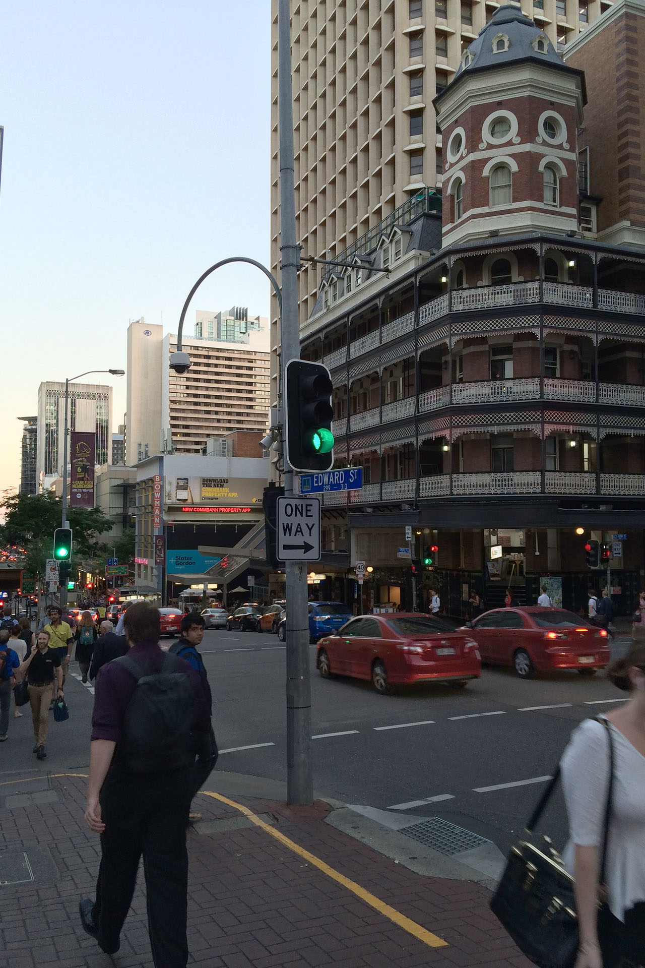 Bustling Brisbane CBD.