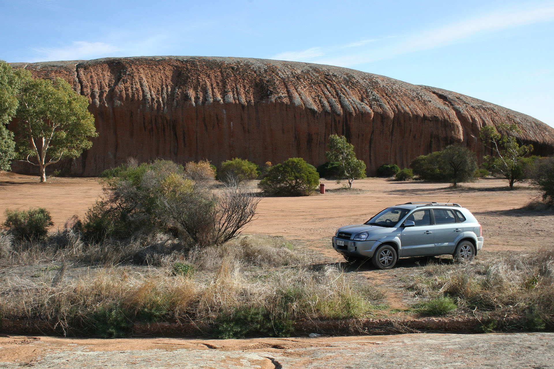 Pildappa Rock and my Tucson (just to scale).