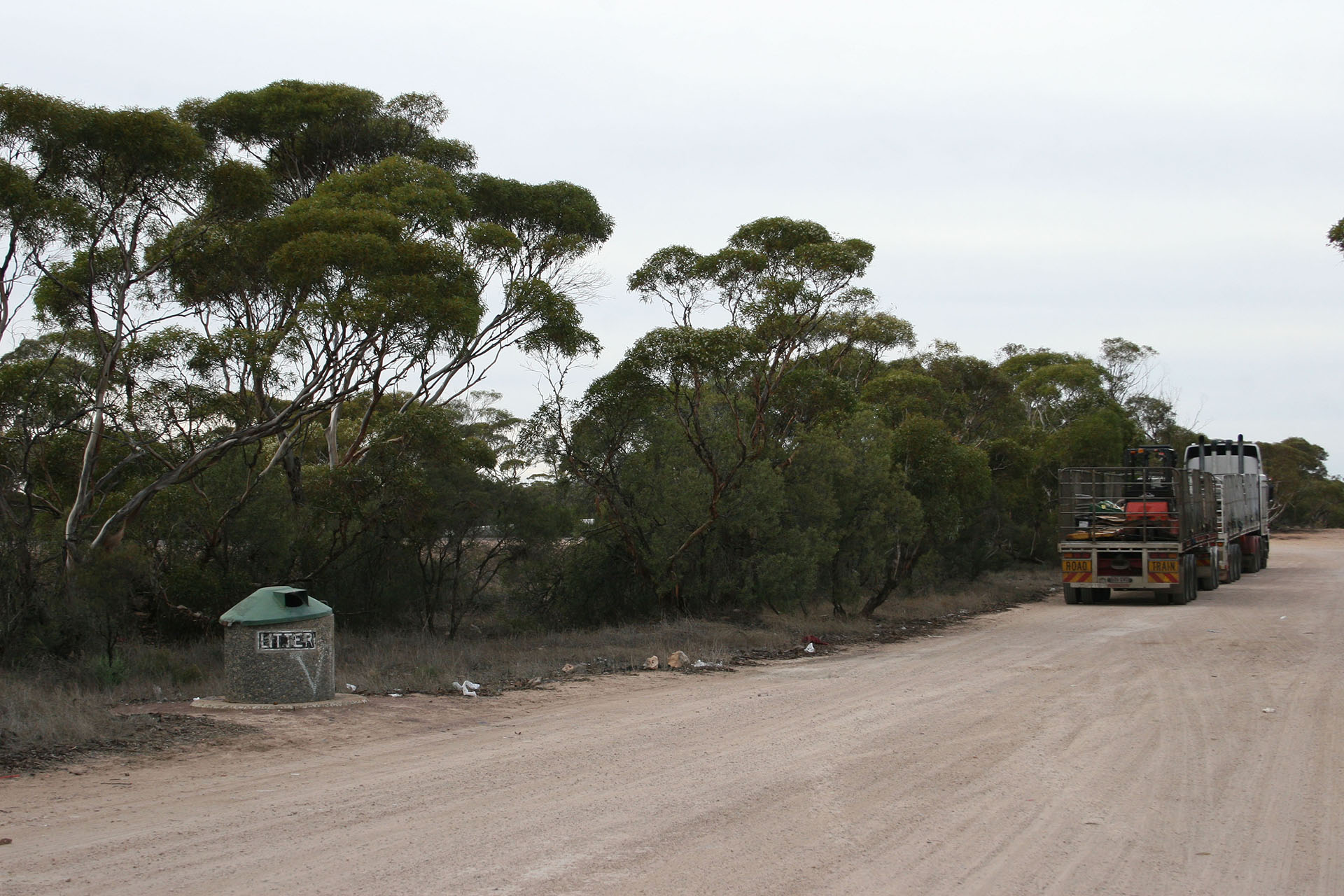 Typical rest area on a South Australian road.