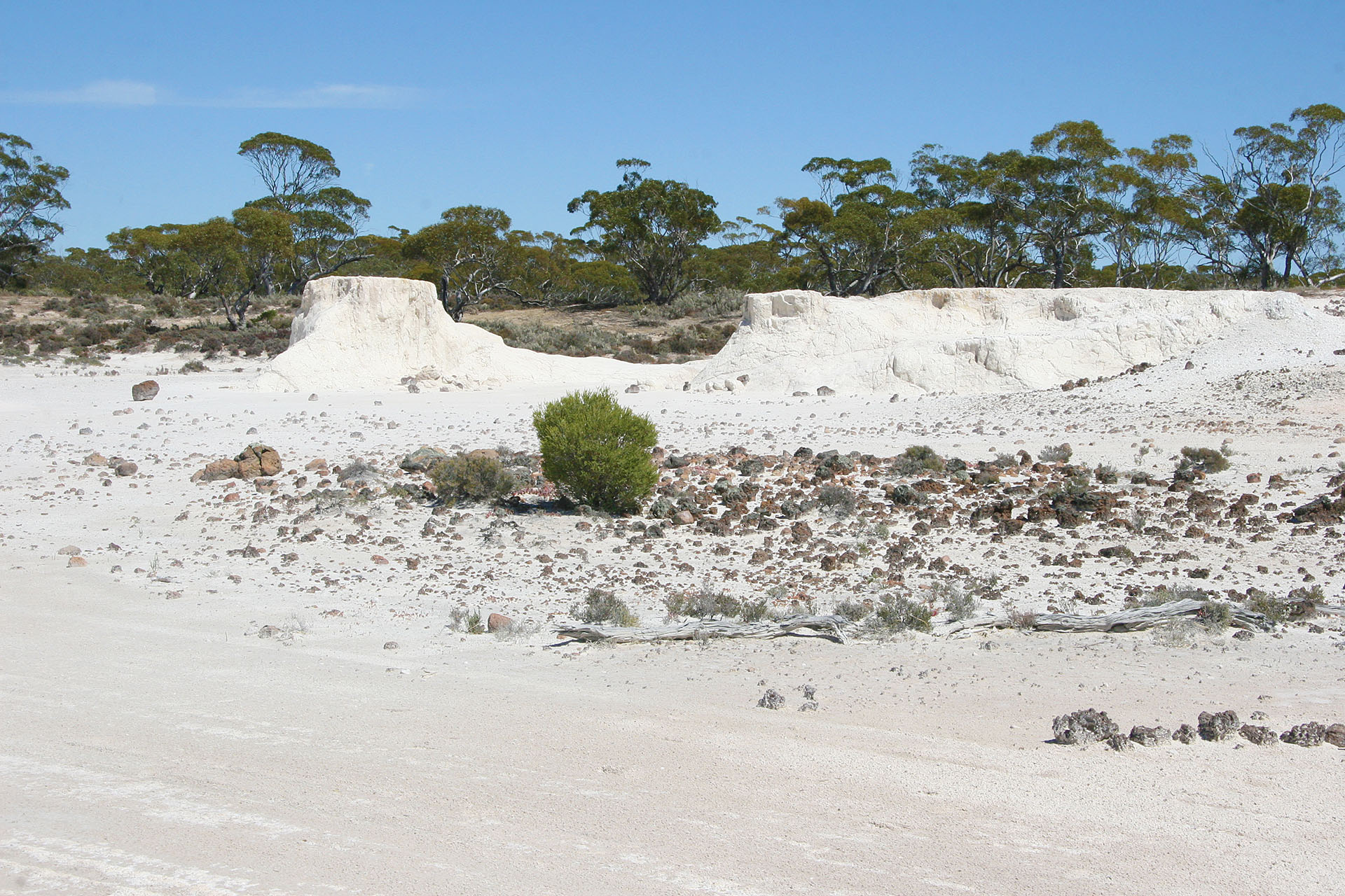 Nearby rocks, salty inside and out.