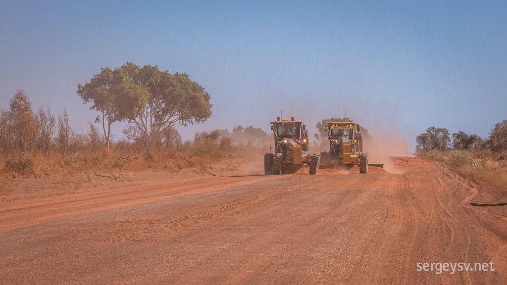 Graders at work.