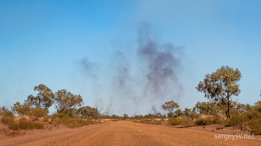 The distant smoke.