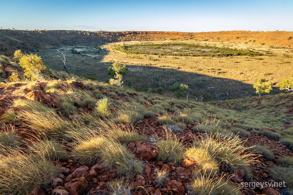 The crater itself. <i>Very</i> big!