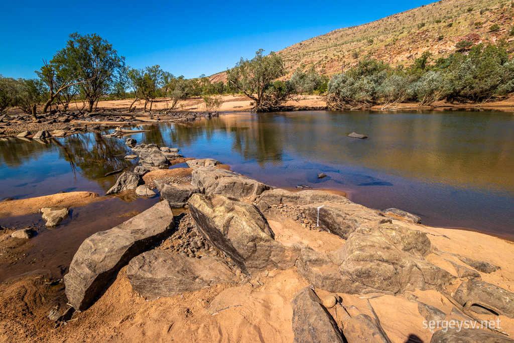 The river is a bit shallow at this time of year.