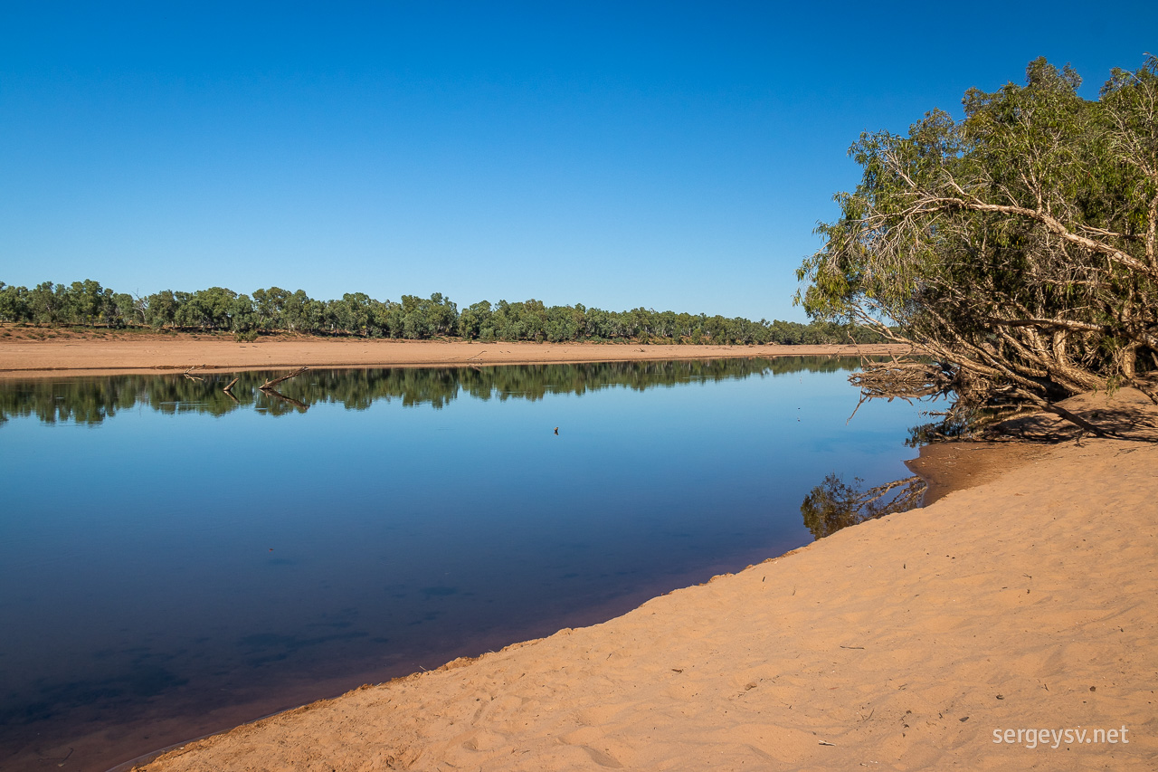 The river is quite shallow at this time of year.