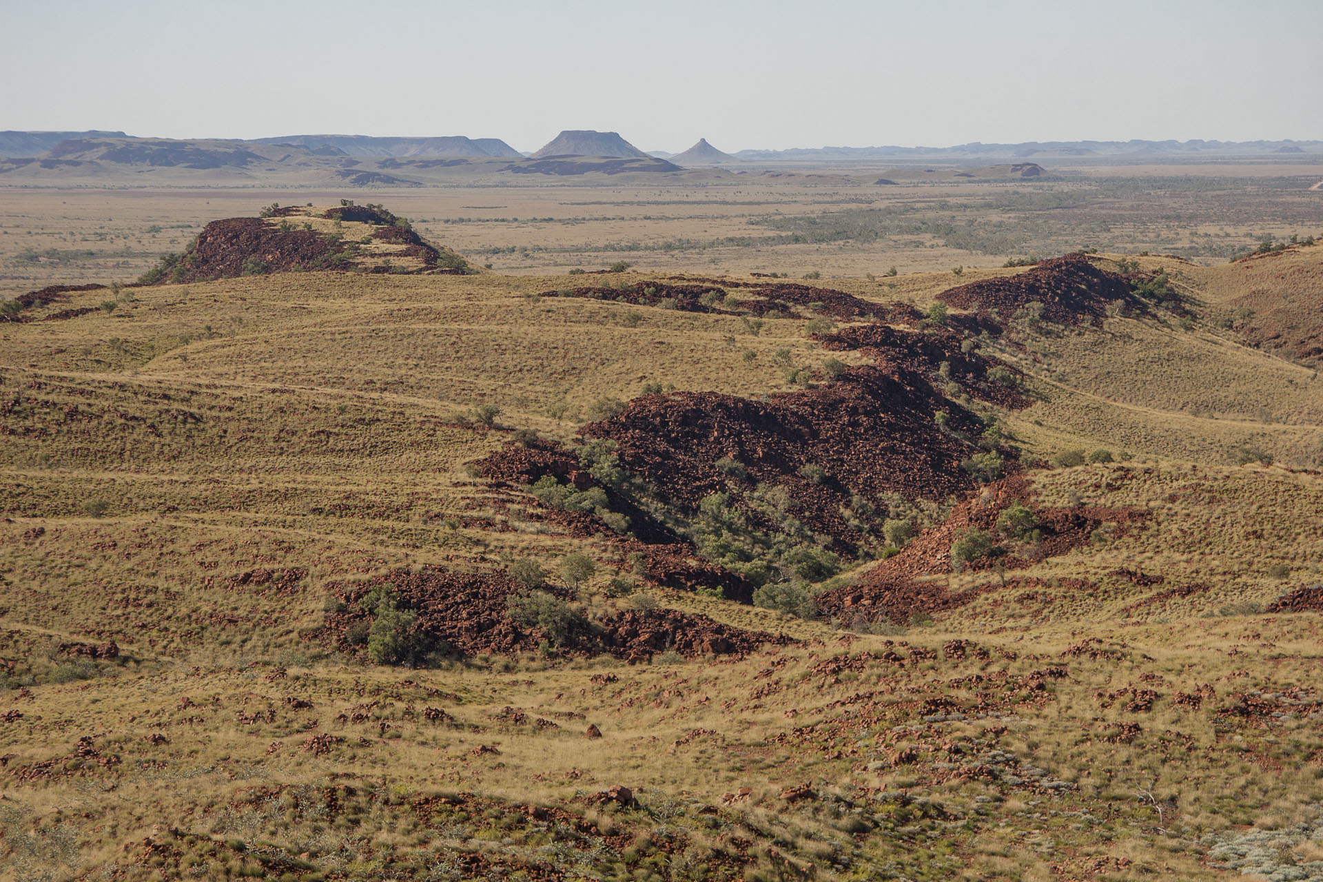 Hills and bluffs of all kinds.