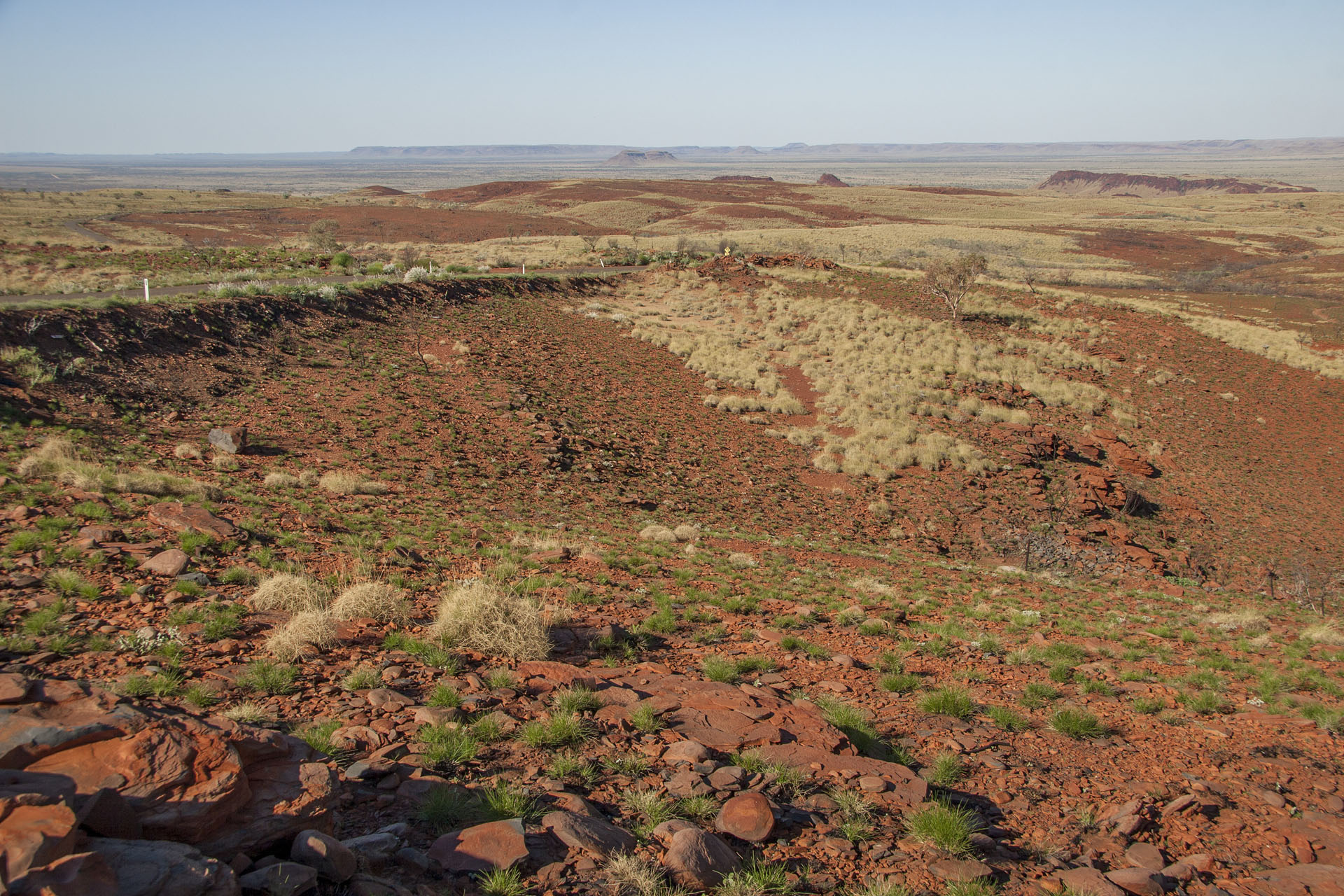 Endless plains dotted with hills.