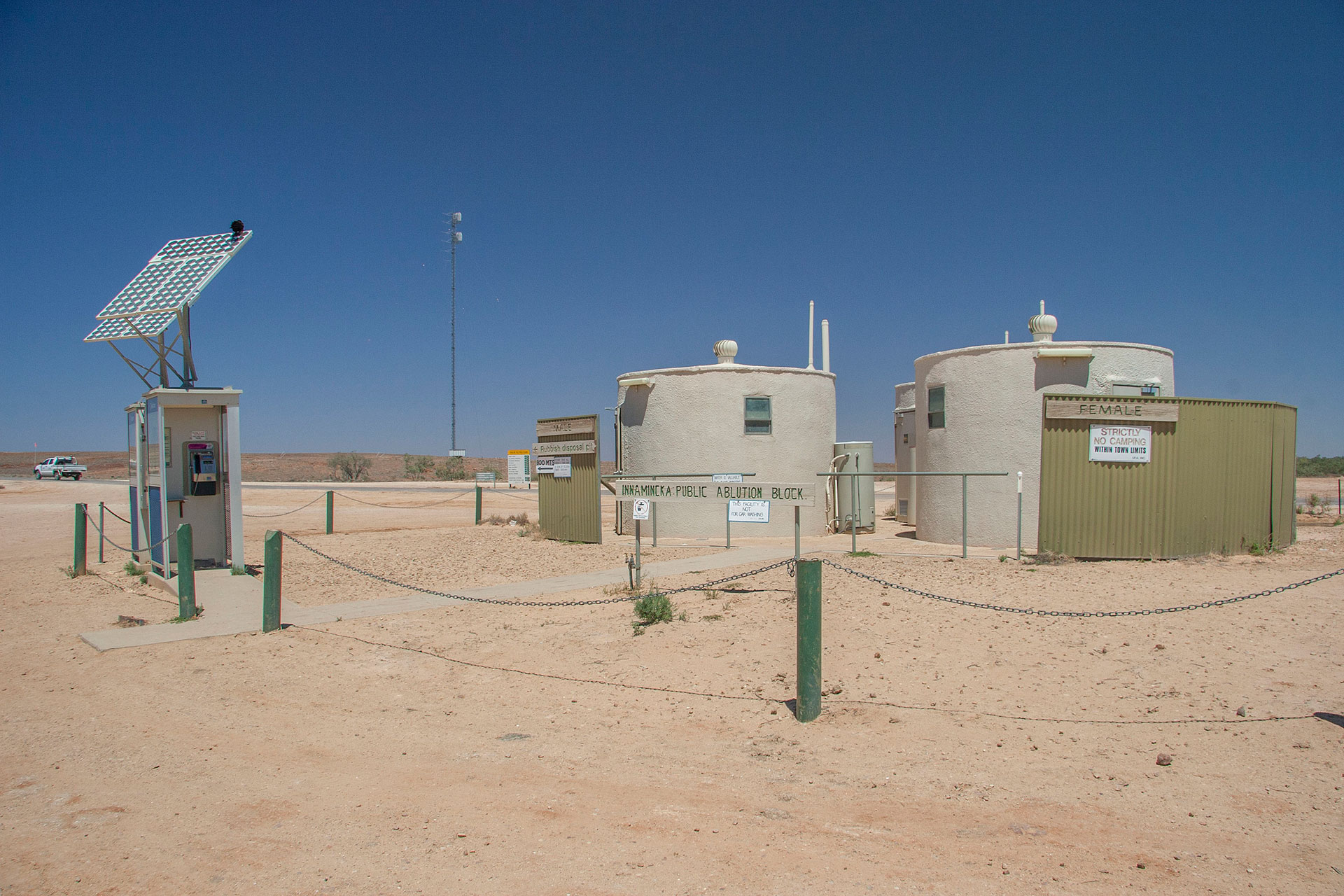 Innamincka shower booths.