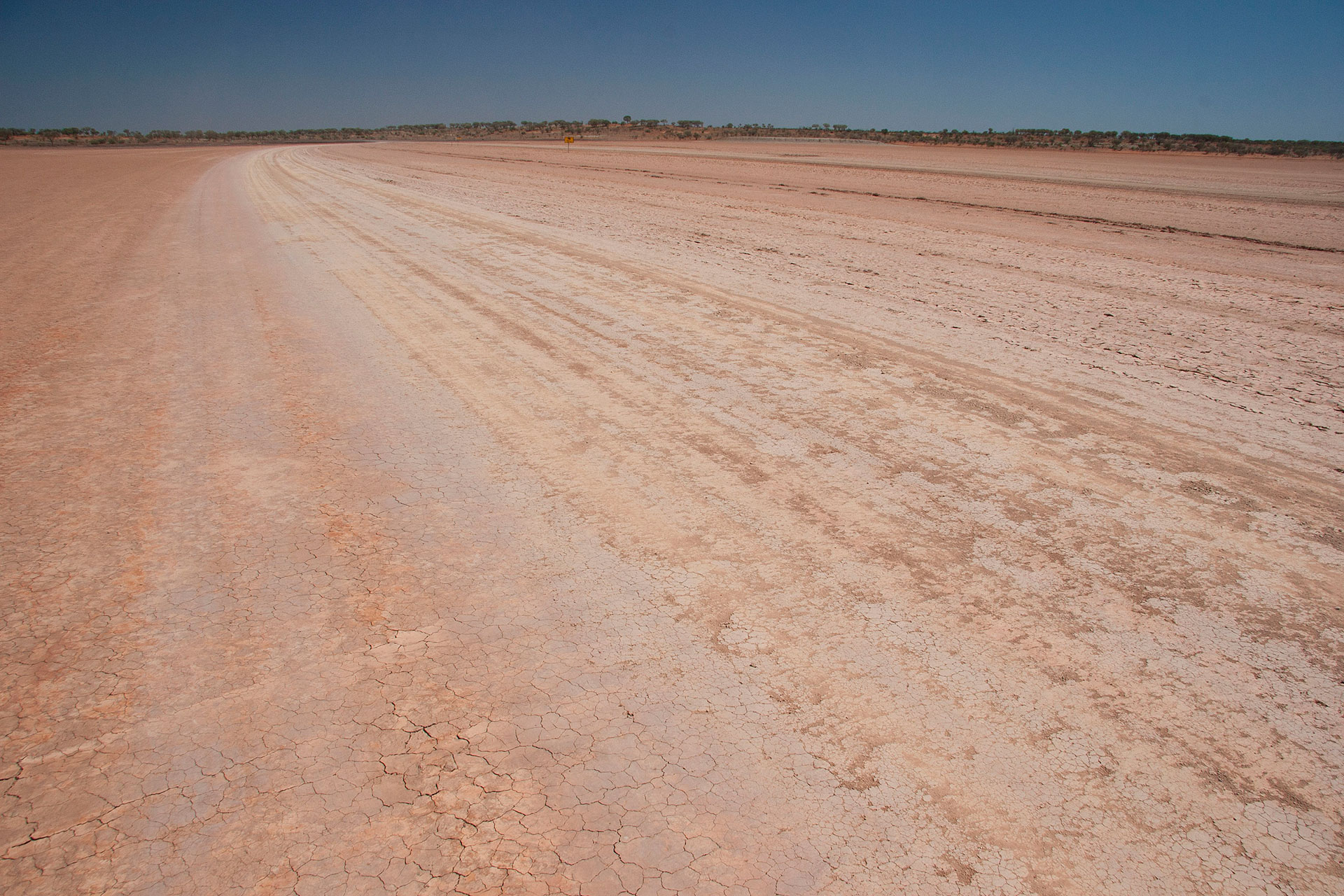 The road across the claypan.