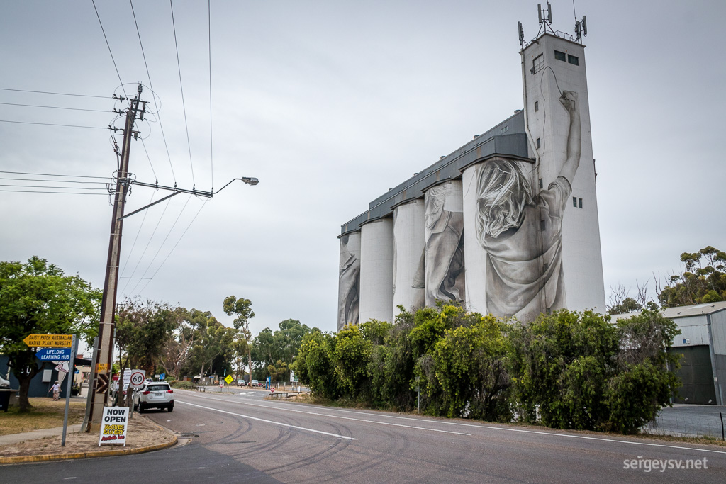 The silo mural.