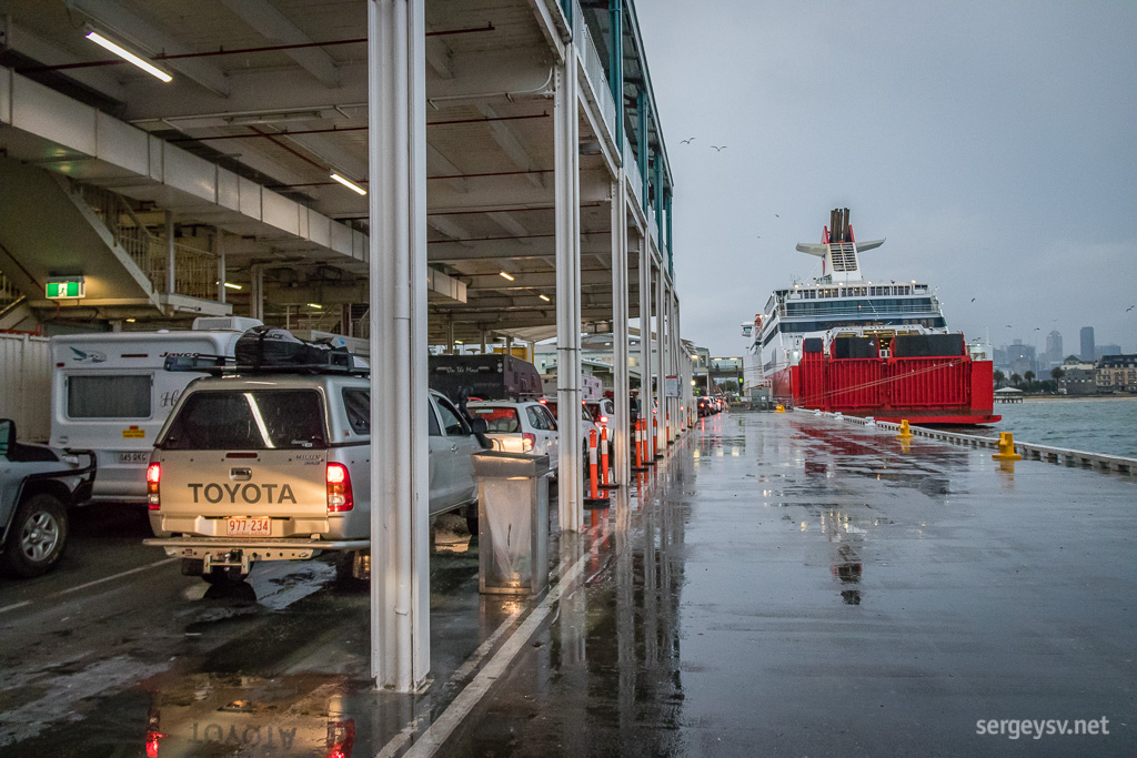 Boarding the ferry.