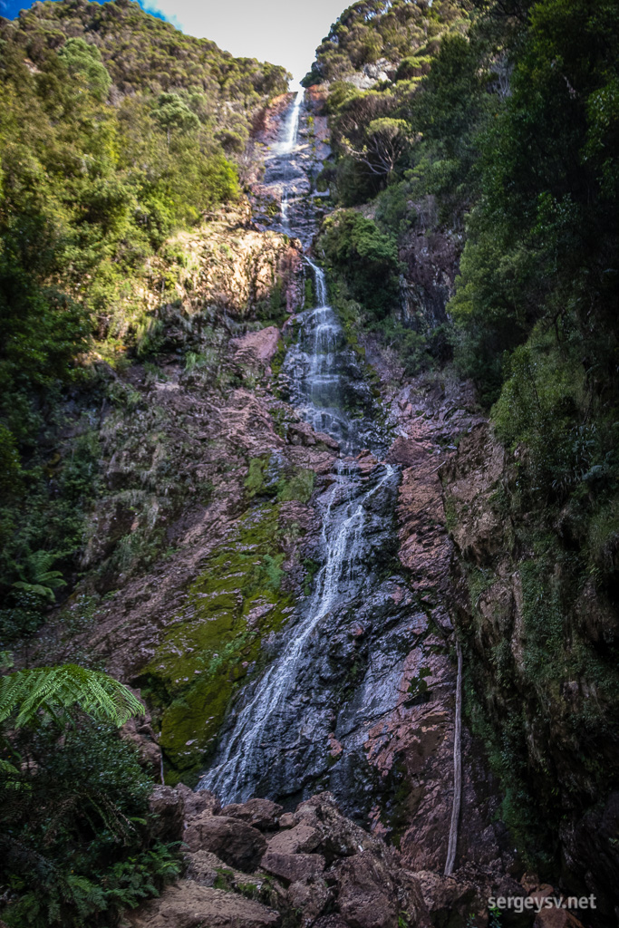 The waterfall itself.