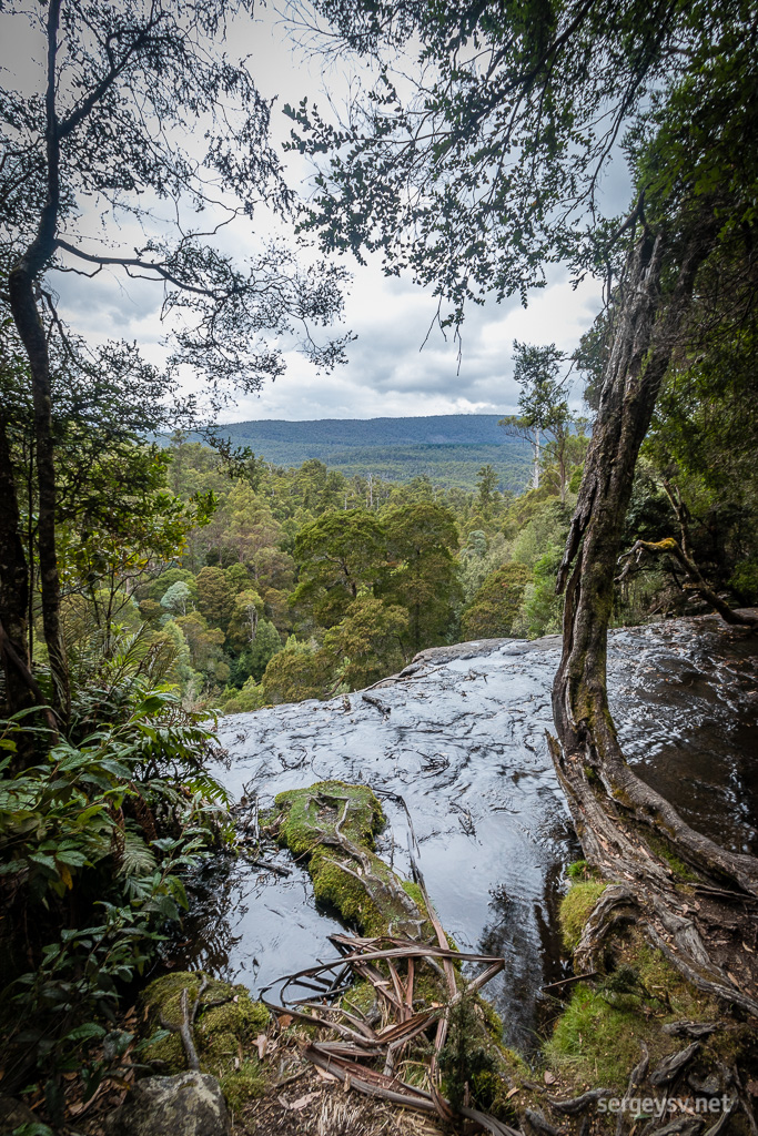 The top of the Russell Falls.