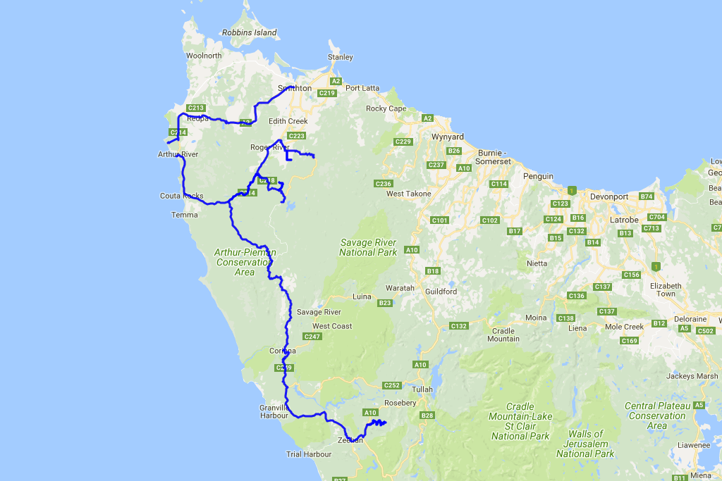Distance covered: 397.7 km. The gaps are where I forgot to switch my GPS tracker back on in time.