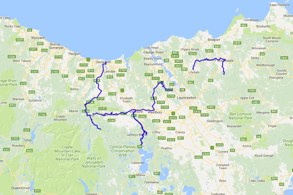 Distance covered: 381.3 km. The gaps are where I forgot to switch my GPS tracker back on in time.