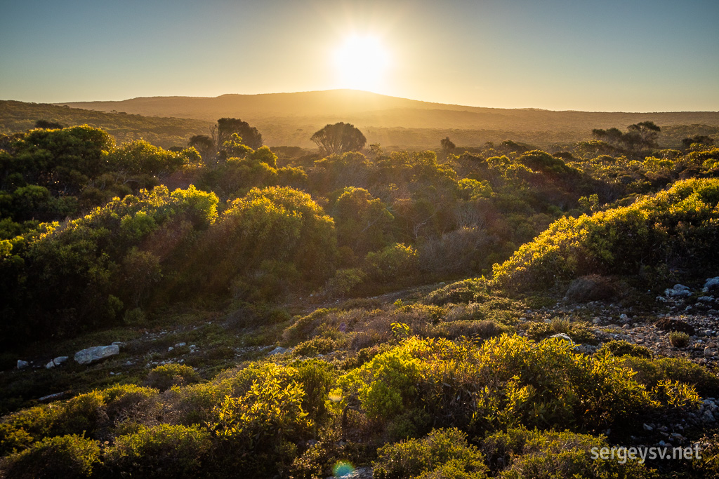 Sun sets over the Lincoln National Park.