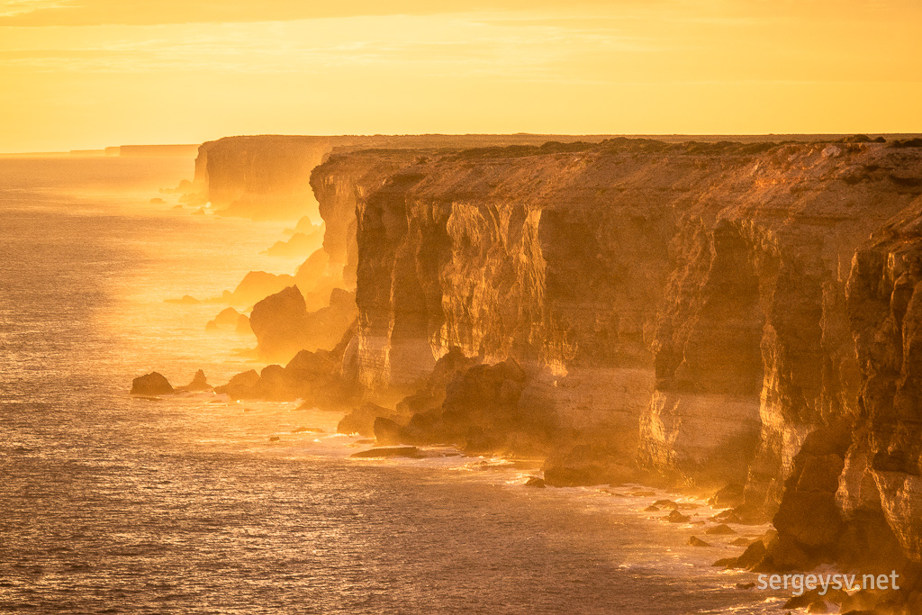 Look how the colours of the cliffs has changed.