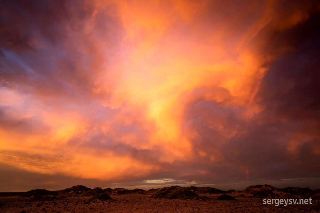 The sky is exploding with colours behind me.