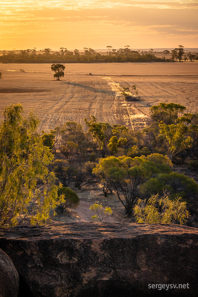 The surrounding farmlands.